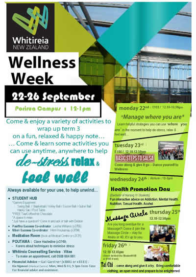 Porirua Campus: Whitireia NZ Wellness Week